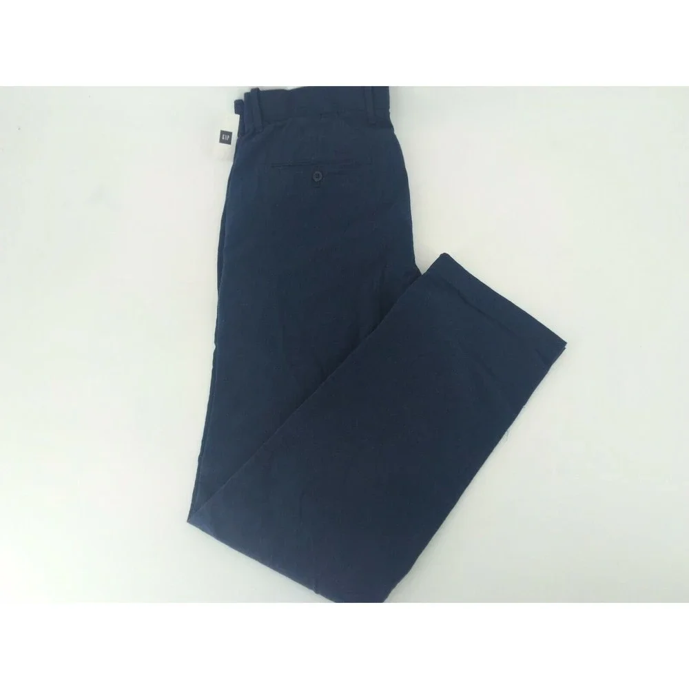 PGAP CHINO KHAKI PANTS MENS STRAIGHT BLUE HERRINGBONE ZIP FLY NWT
